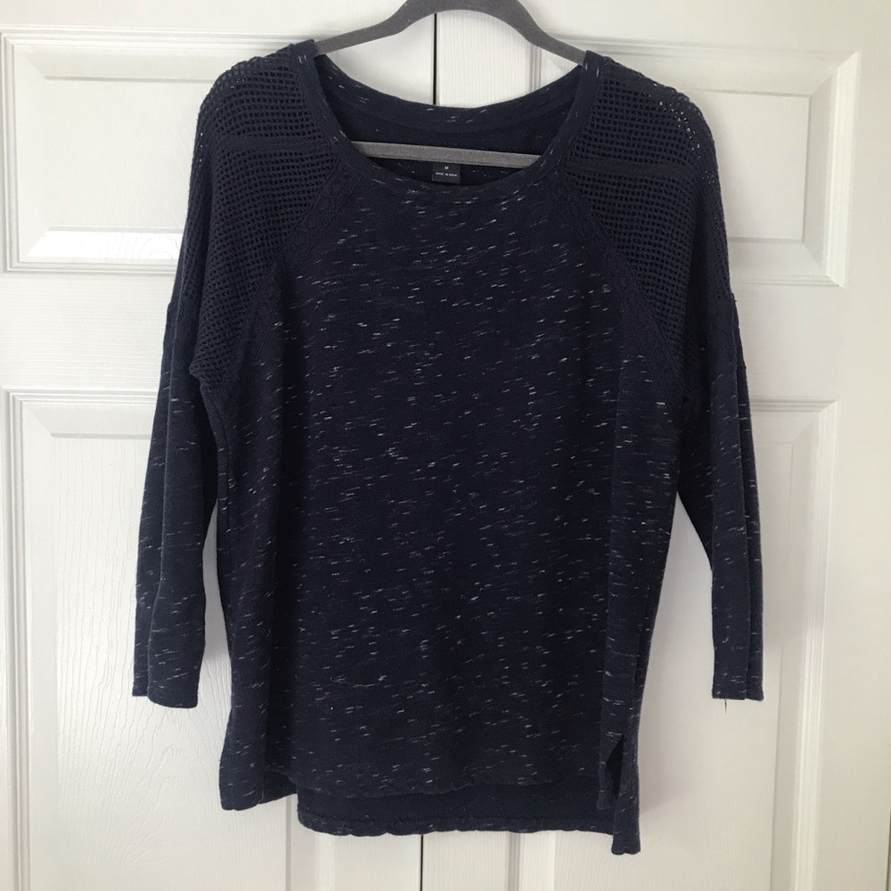 Lucky Brand Navy Heathered Sweater Top 🍀